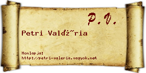 Petri Valéria névjegykártya